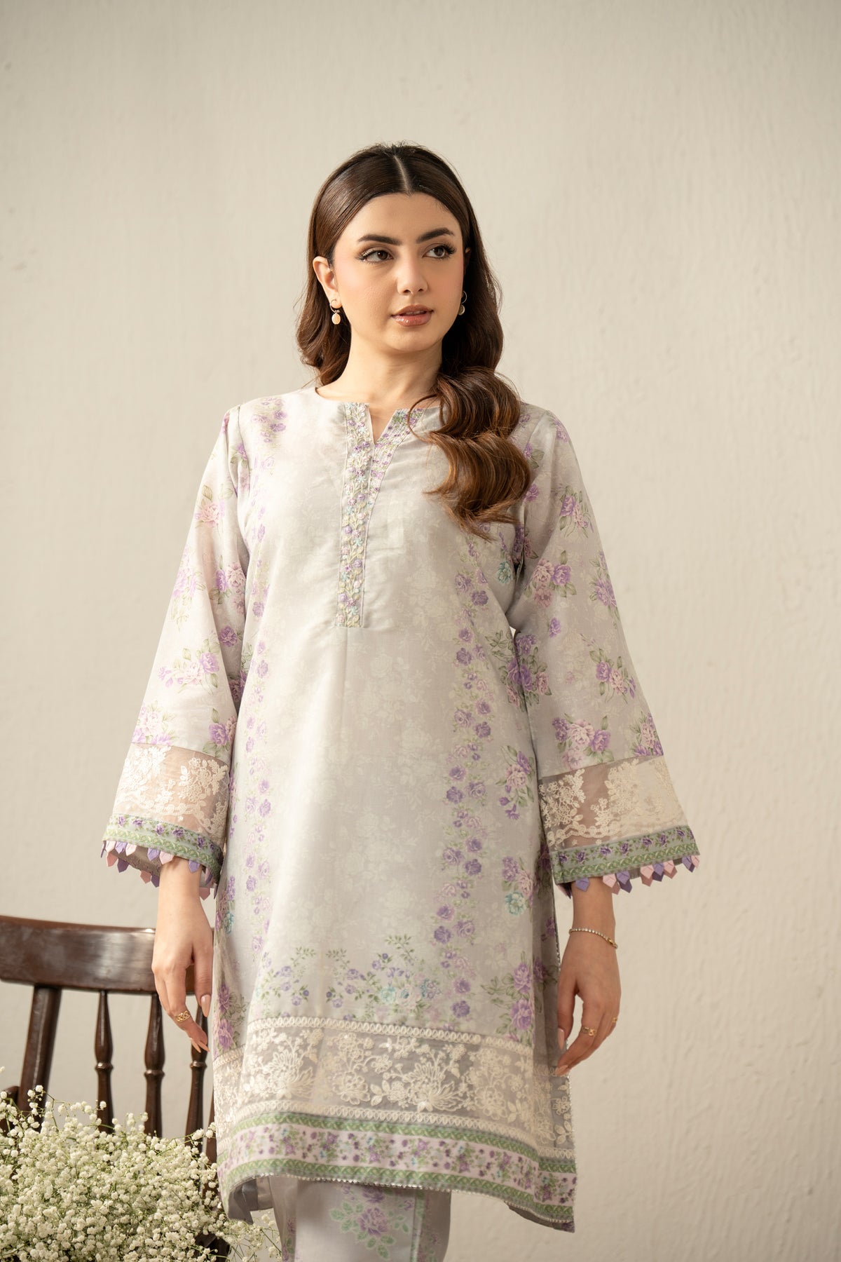 ZARI STITCHED SHIRT BOTTOM SUIT