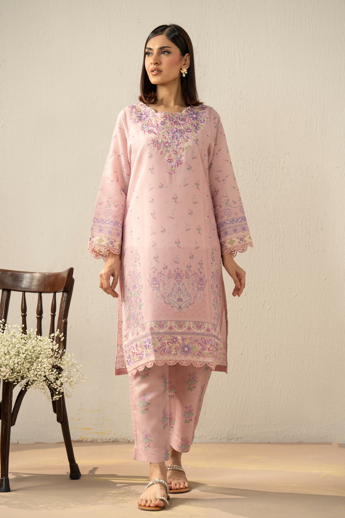 ZARI STITCHED SHIRT BOTTOM SUIT