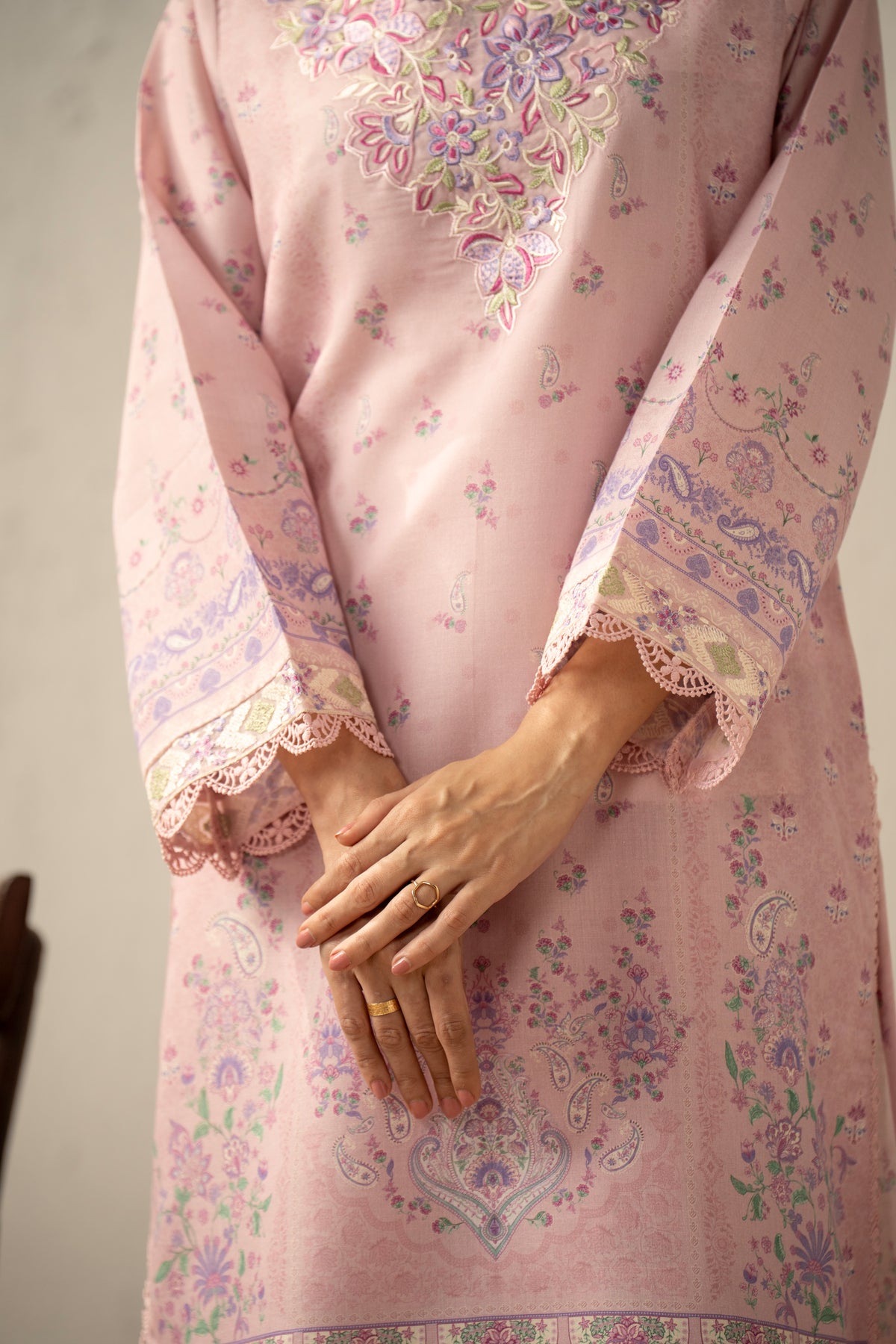 ZARI STITCHED SHIRT BOTTOM SUIT
