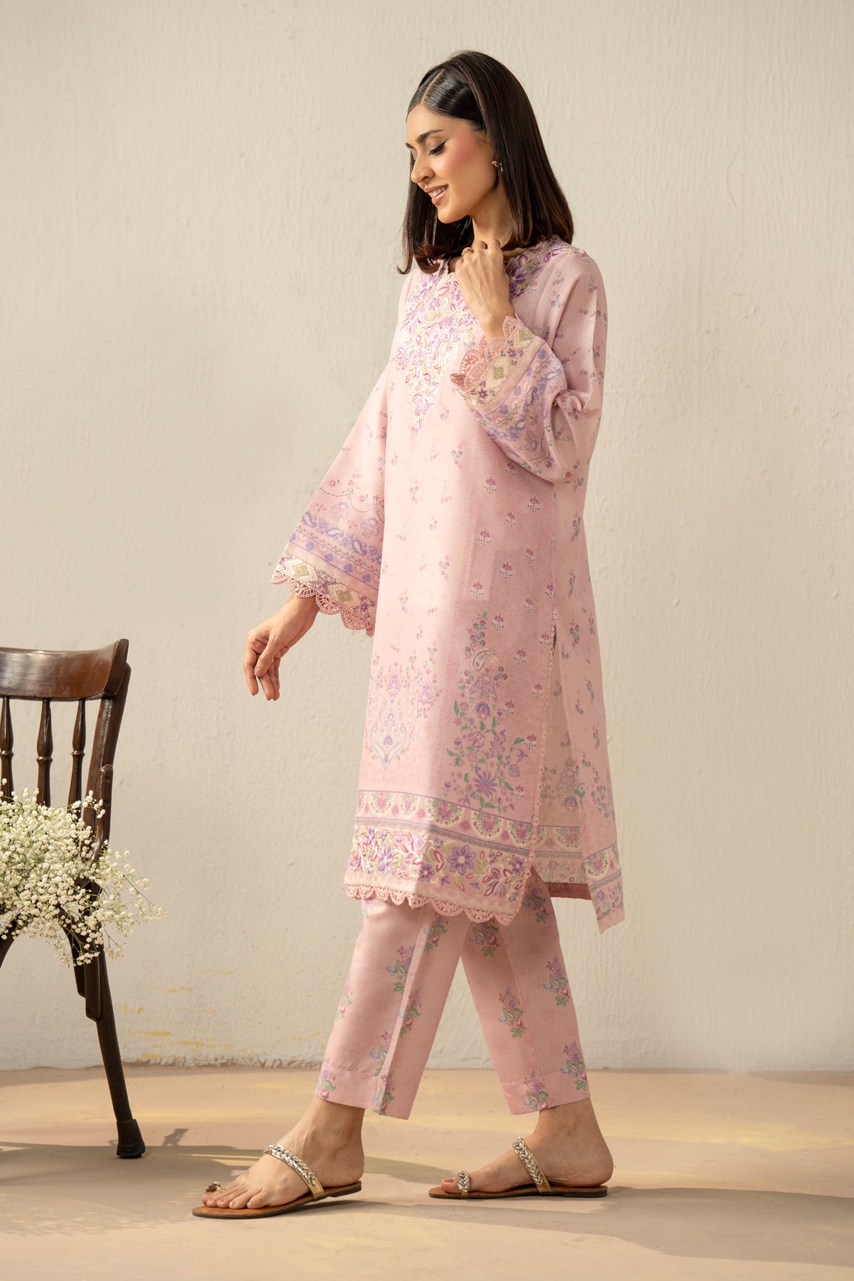 ZARI STITCHED SHIRT BOTTOM SUIT