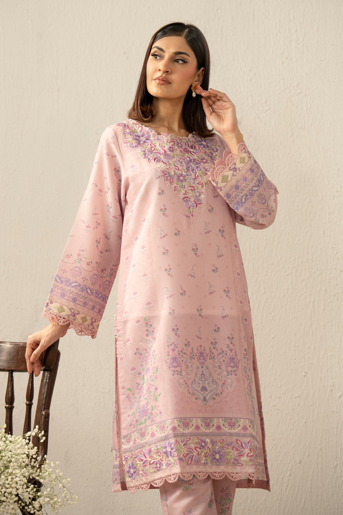 ZARI STITCHED SHIRT BOTTOM SUIT