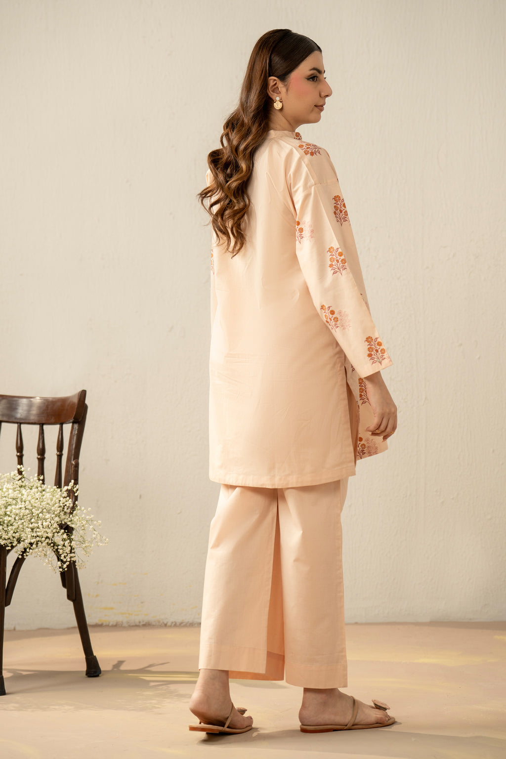 PRINTED CAMBRIC STITCHED 2 PIECE SUIT