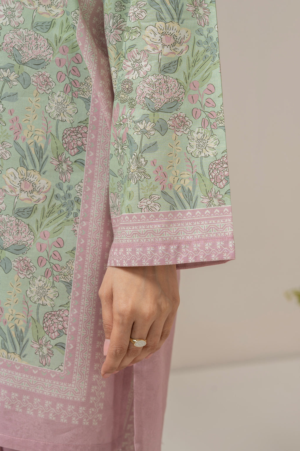 PRINTED CAMBRIC STITCHED SHIRT BOTTOM SUIT