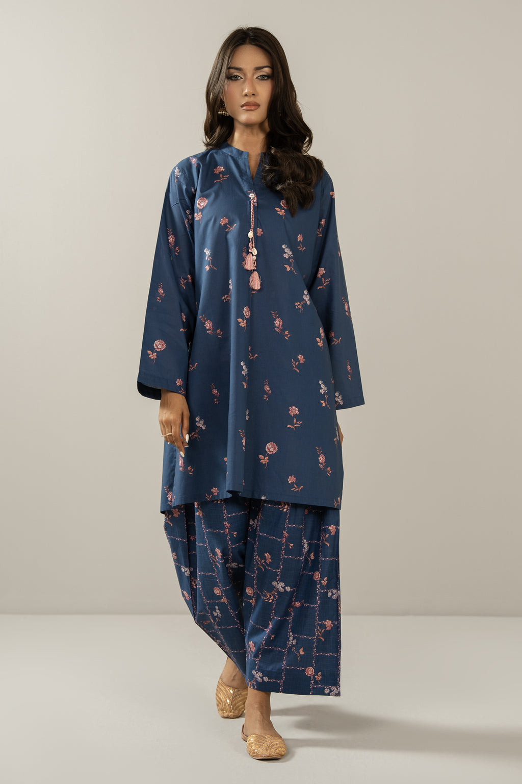PRINTED CAMBRIC STITCHED SHIRT BOTTOM SUIT