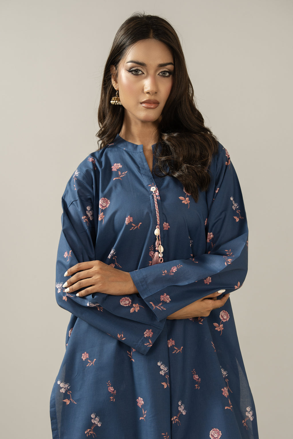 PRINTED CAMBRIC STITCHED SHIRT BOTTOM SUIT