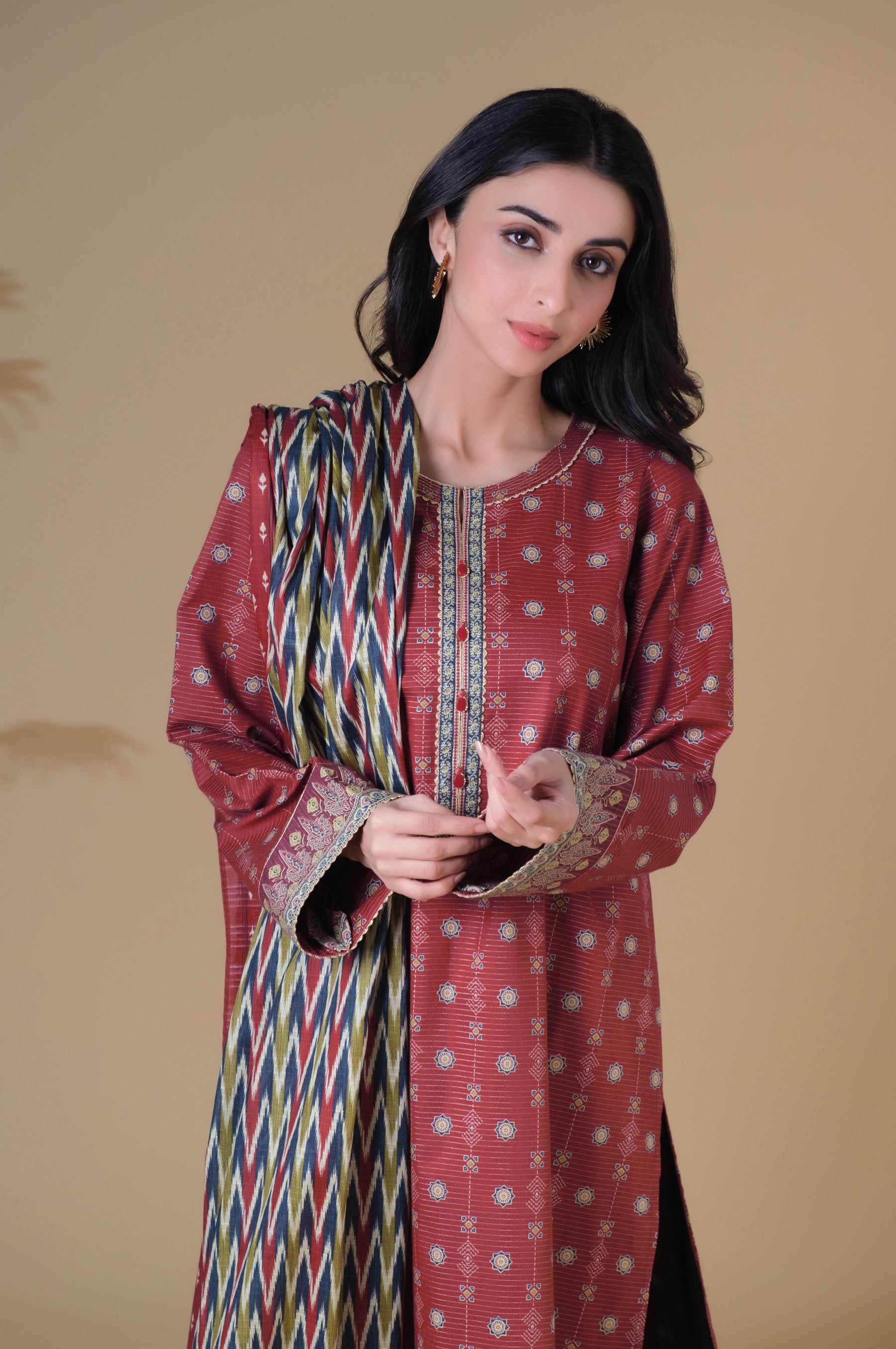 Stitched 3 Piece Printed Masuri Lawn Suit – Zeenwoman