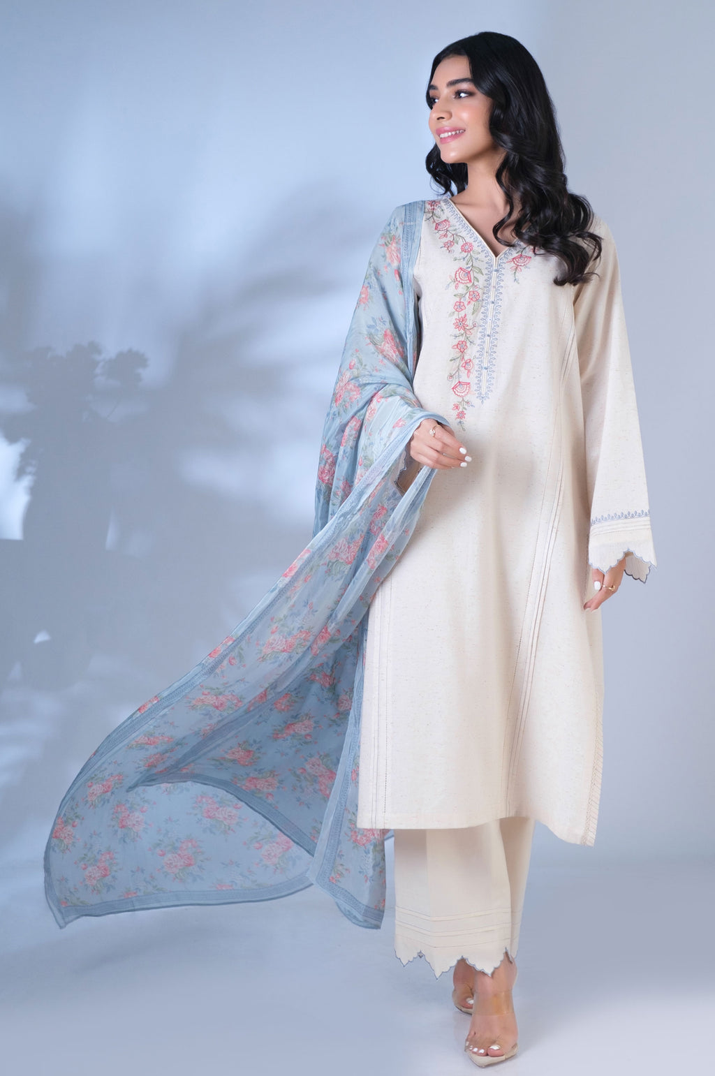 Stitched 3 Piece Embroidered Suit