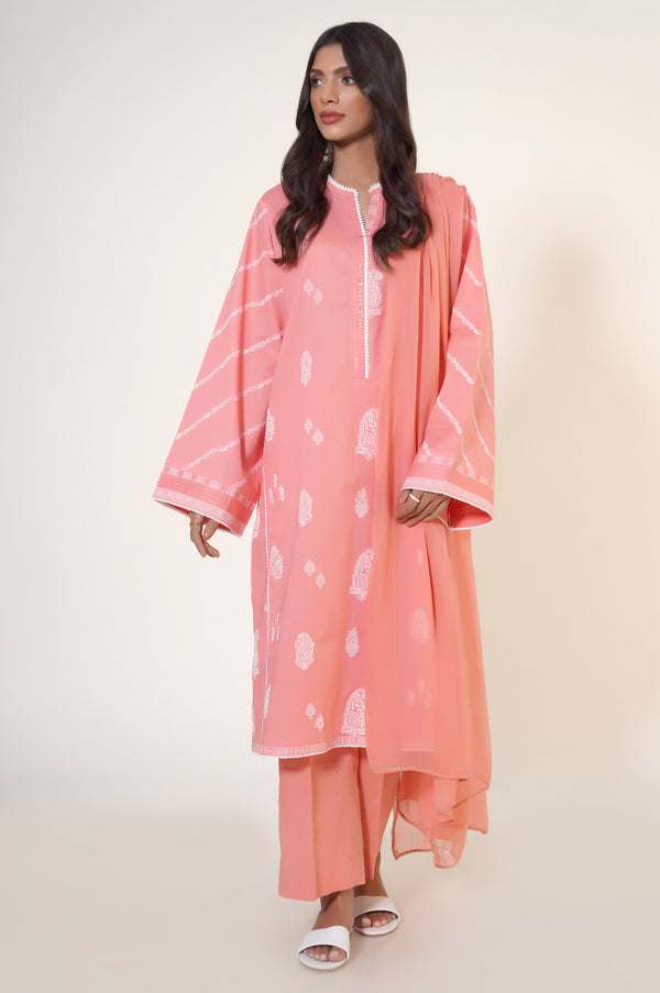 Stitched 3 Piece Puff Printed Lawn Suit