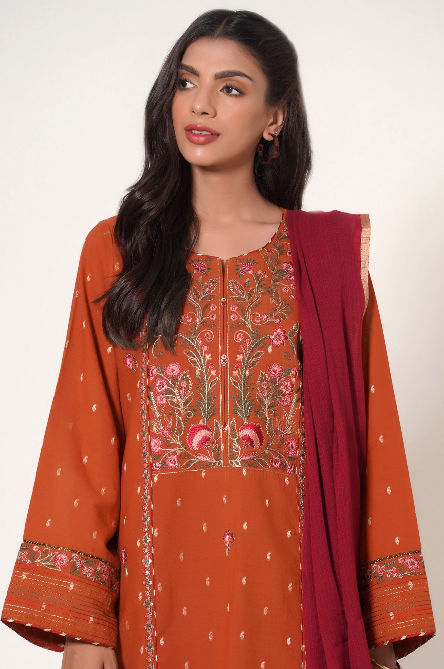 Stitched 3 Piece Embroidered Mysuri Suit – Zeenwoman