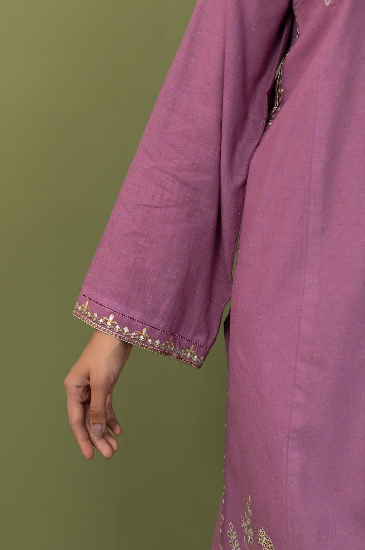 Stitched 2 Piece Embroidered Multi Neps Shirt & Bottom