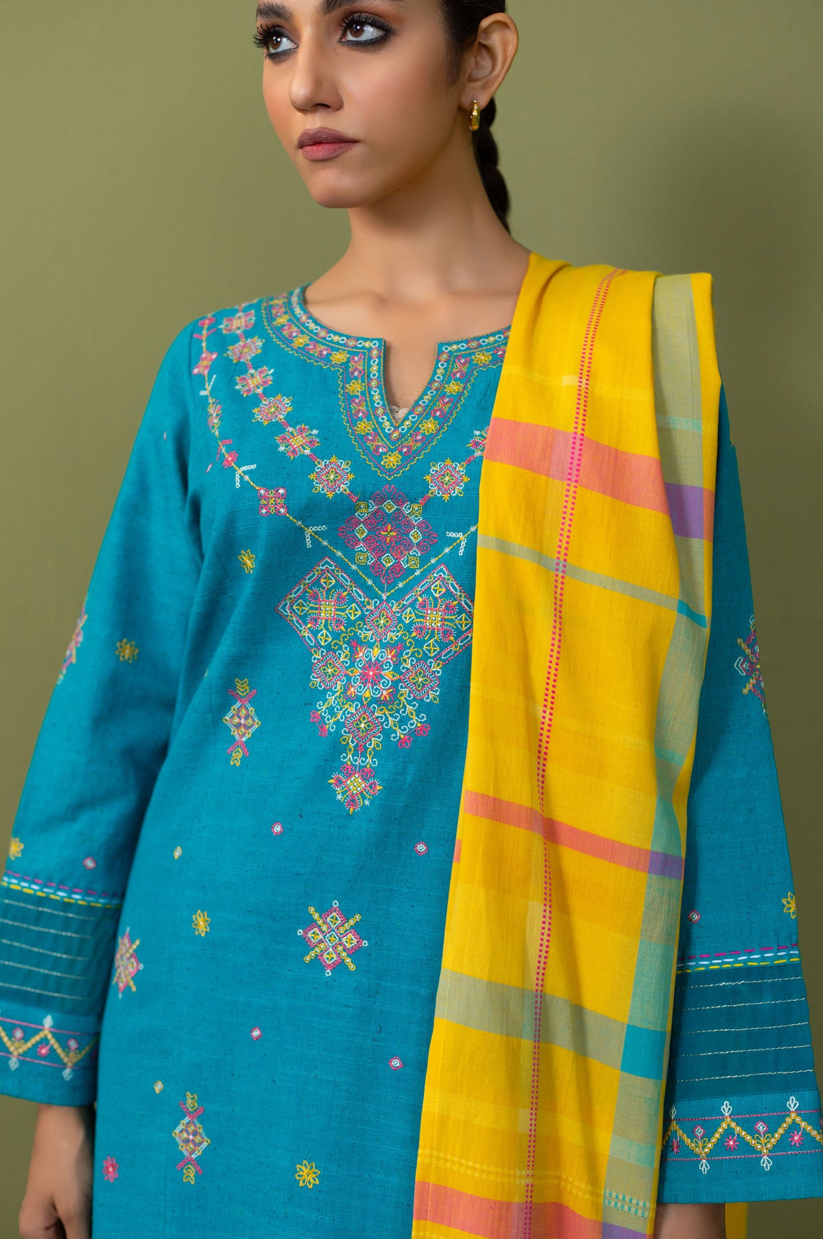 Stitched 3 Piece Textured Slub Suit
