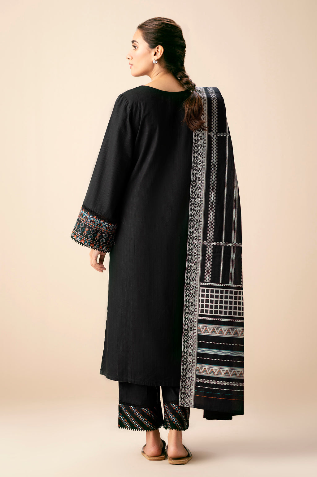 Stitched 3 Piece Textured Slub Suit
