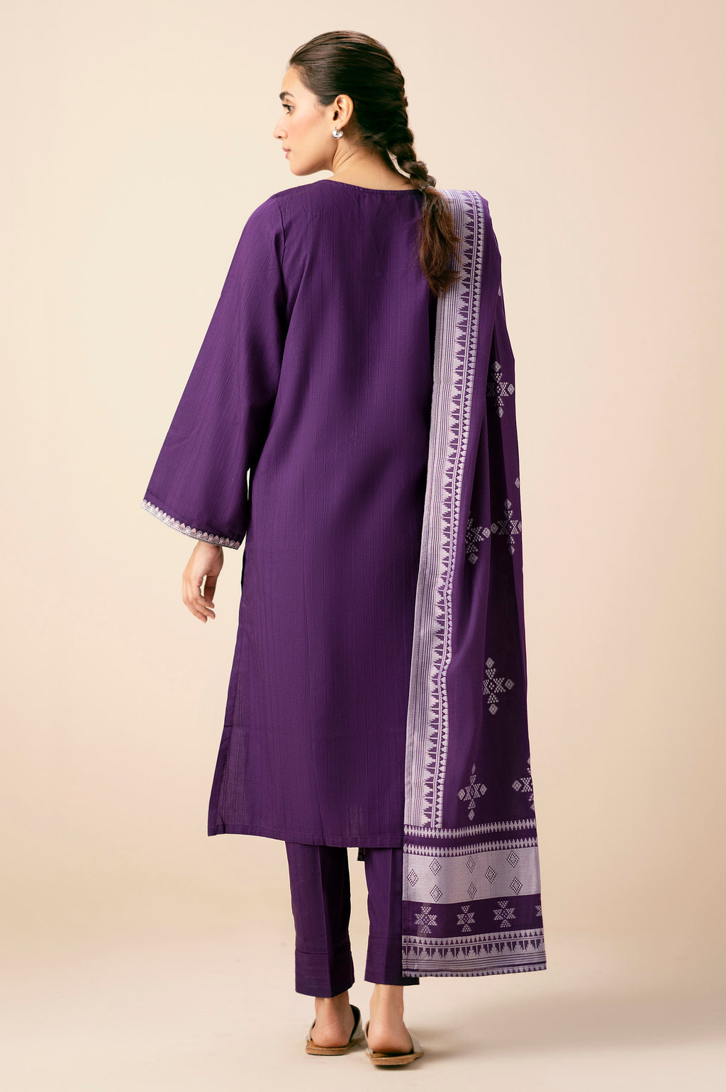 Stitched 3 Piece Textured Slub Suit