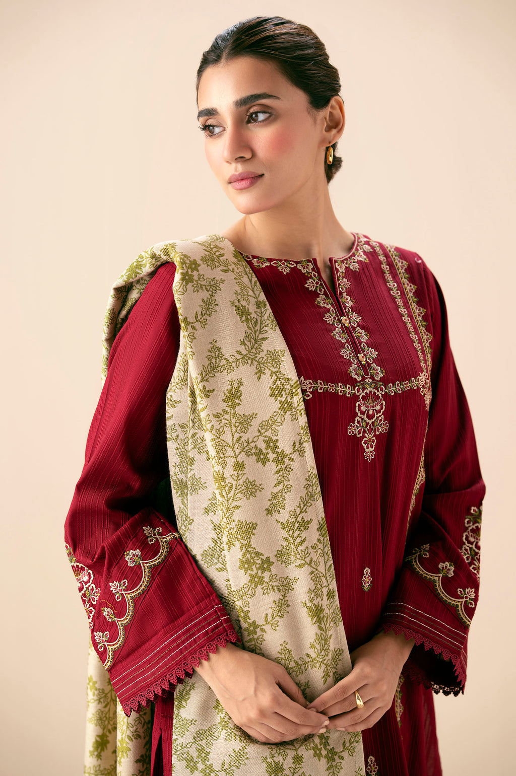 Stitched 3 Piece Textured Slub Suit