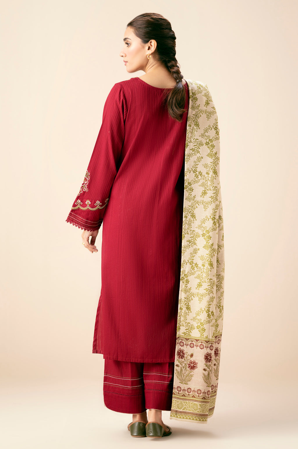 Stitched 3 Piece Textured Slub Suit