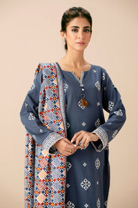 Stitched 3 Piece Puff Print Both Side Slub Suit