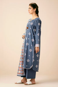 Stitched 3 Piece Puff Print Both Side Slub Suit