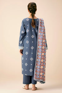 Stitched 3 Piece Puff Print Both Side Slub Suit