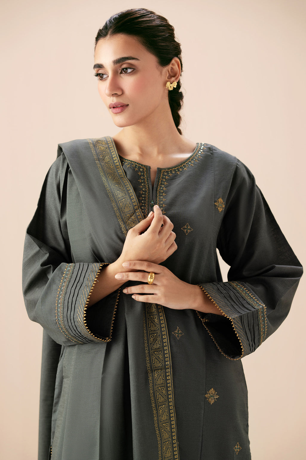 Stitched 3 Piece Both Side Slub Suit