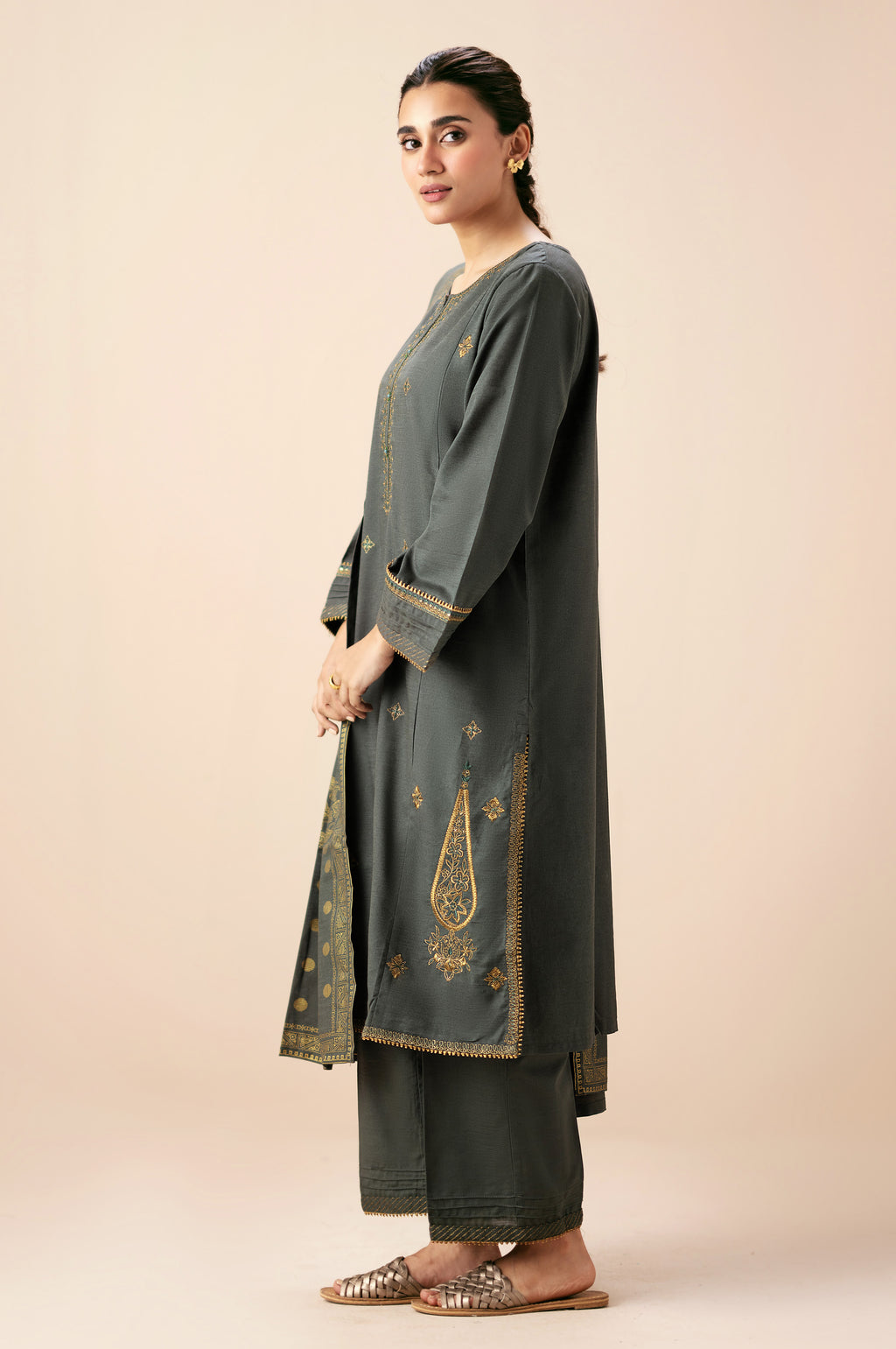 Stitched 3 Piece Both Side Slub Suit
