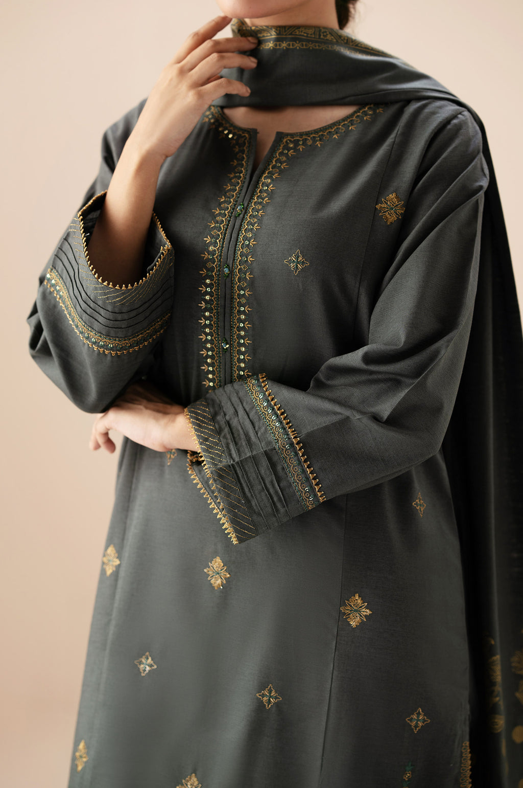 Stitched 3 Piece Both Side Slub Suit