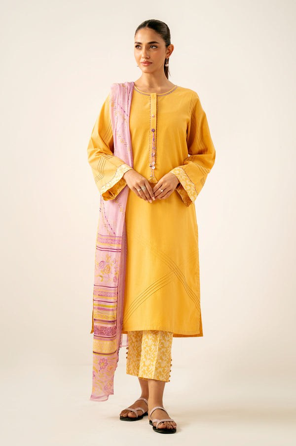 Stitched 3 Piece Printed Pima Cotton Suit