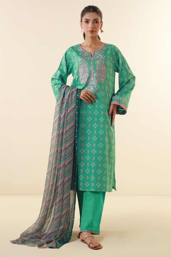 Stitched 3 Piece Printed Lawn Suit