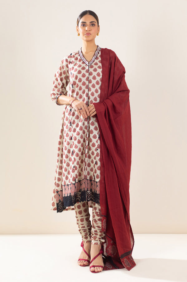 Stitched 3 Piece Printed Lawn Suit