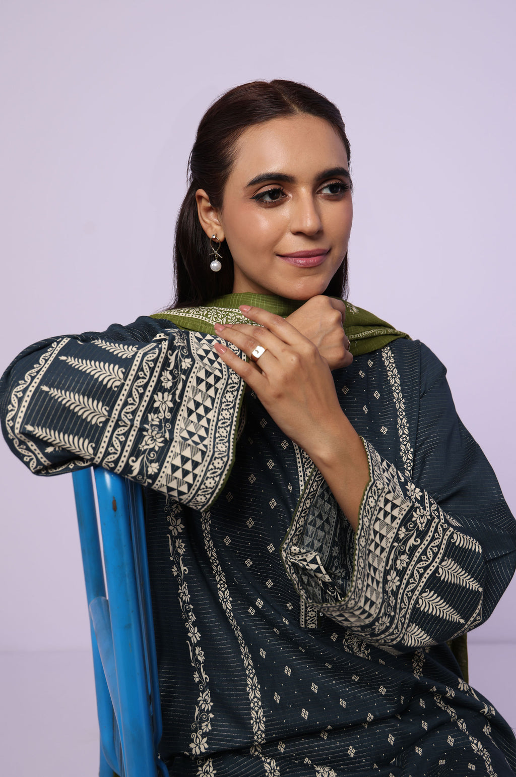Stitched 3 Piece Paste Printed Dobby Mysuri Suit