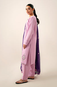 Stitched 3 Piece Embroidered Slub Lawn Suit