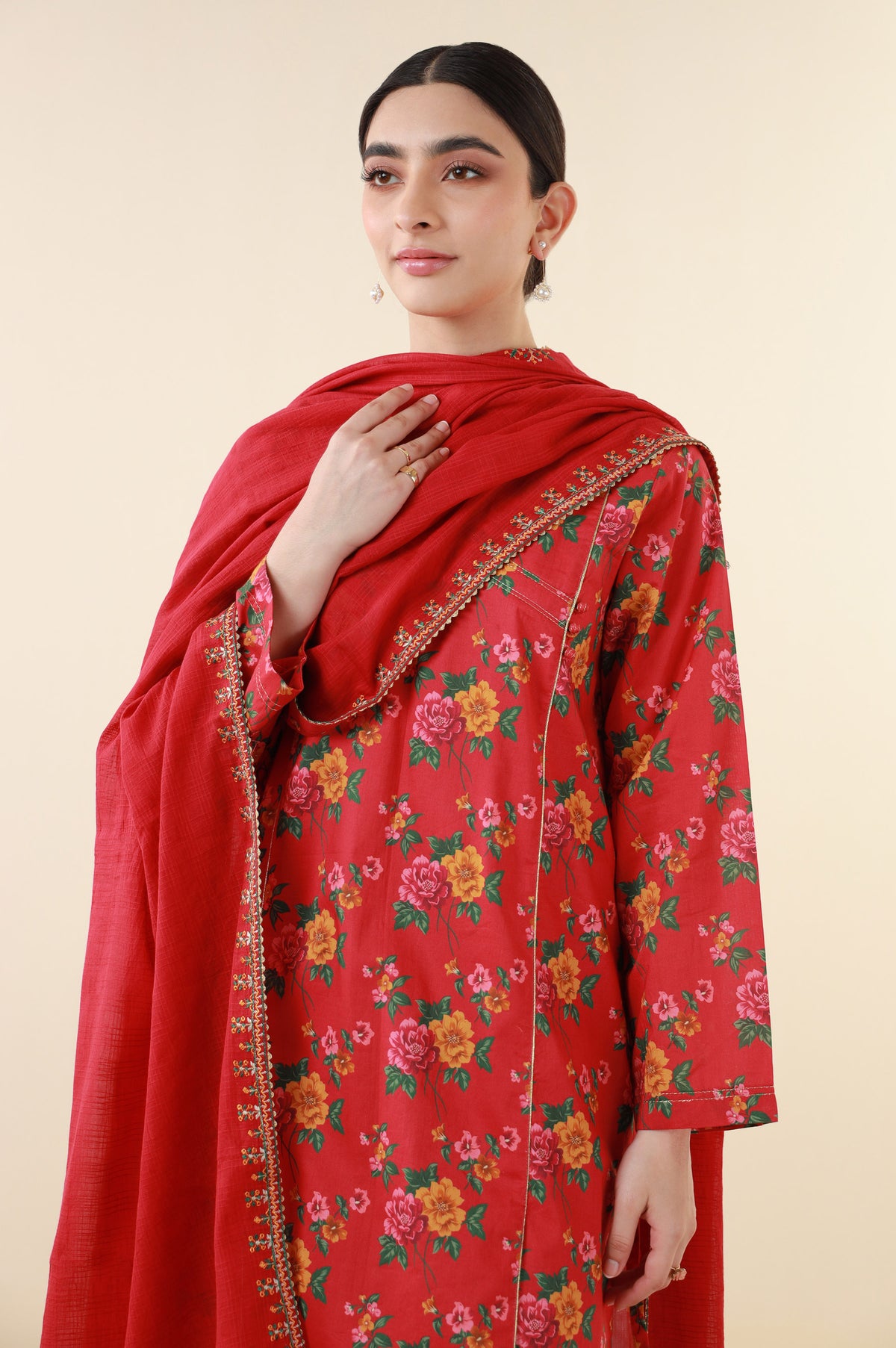 Stitched 3 Piece Printed Lawn Suit