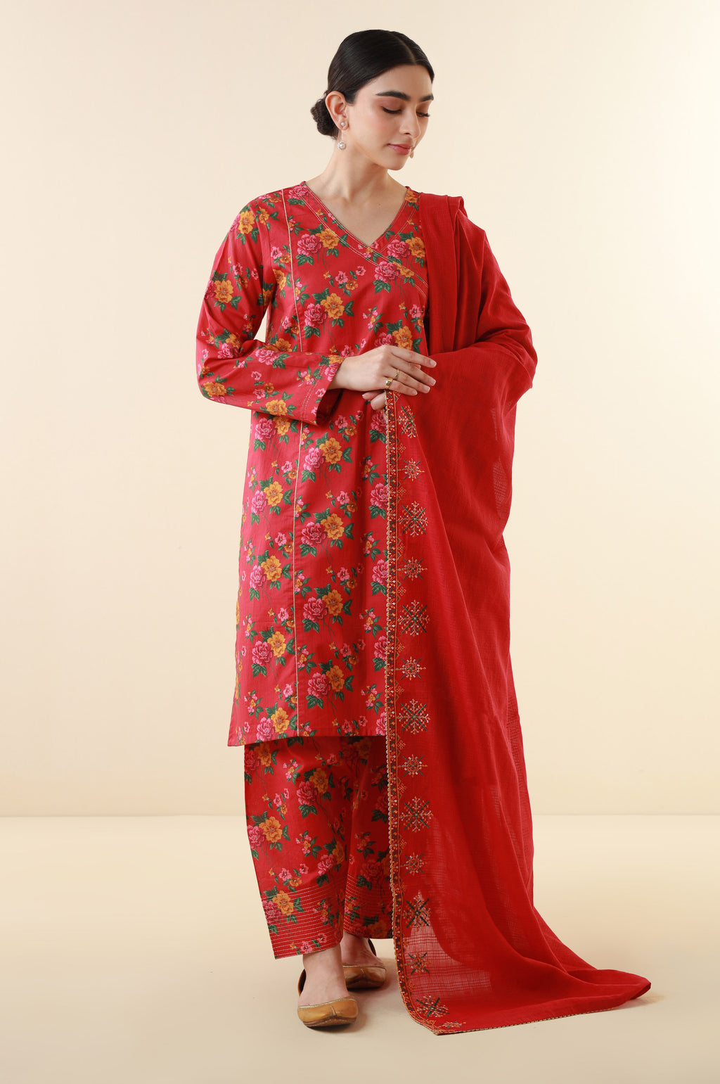 Stitched 3 Piece Printed Lawn Suit