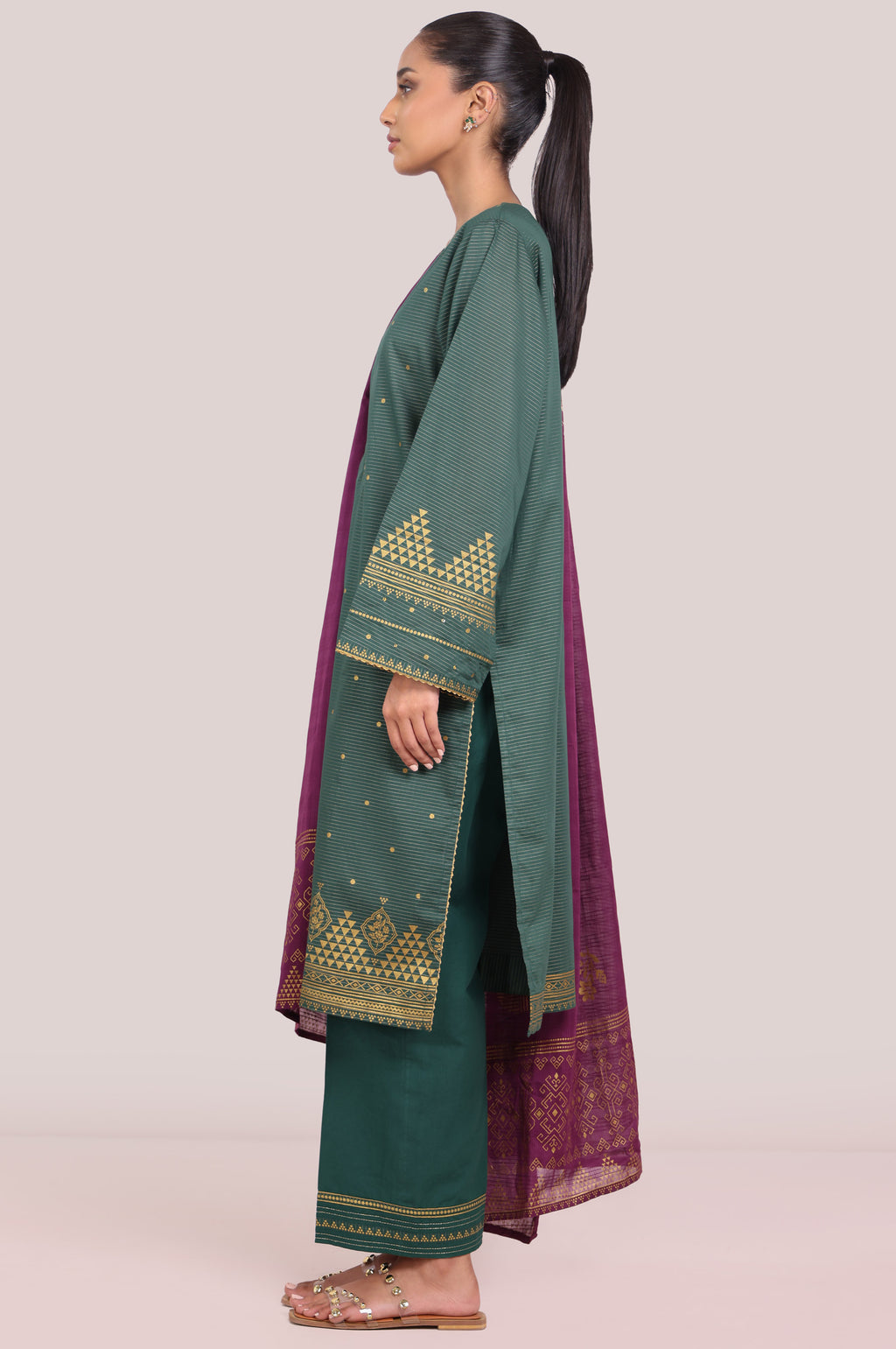 Stitched 3 Piece Paste Printed Dobby Mysuri Suit