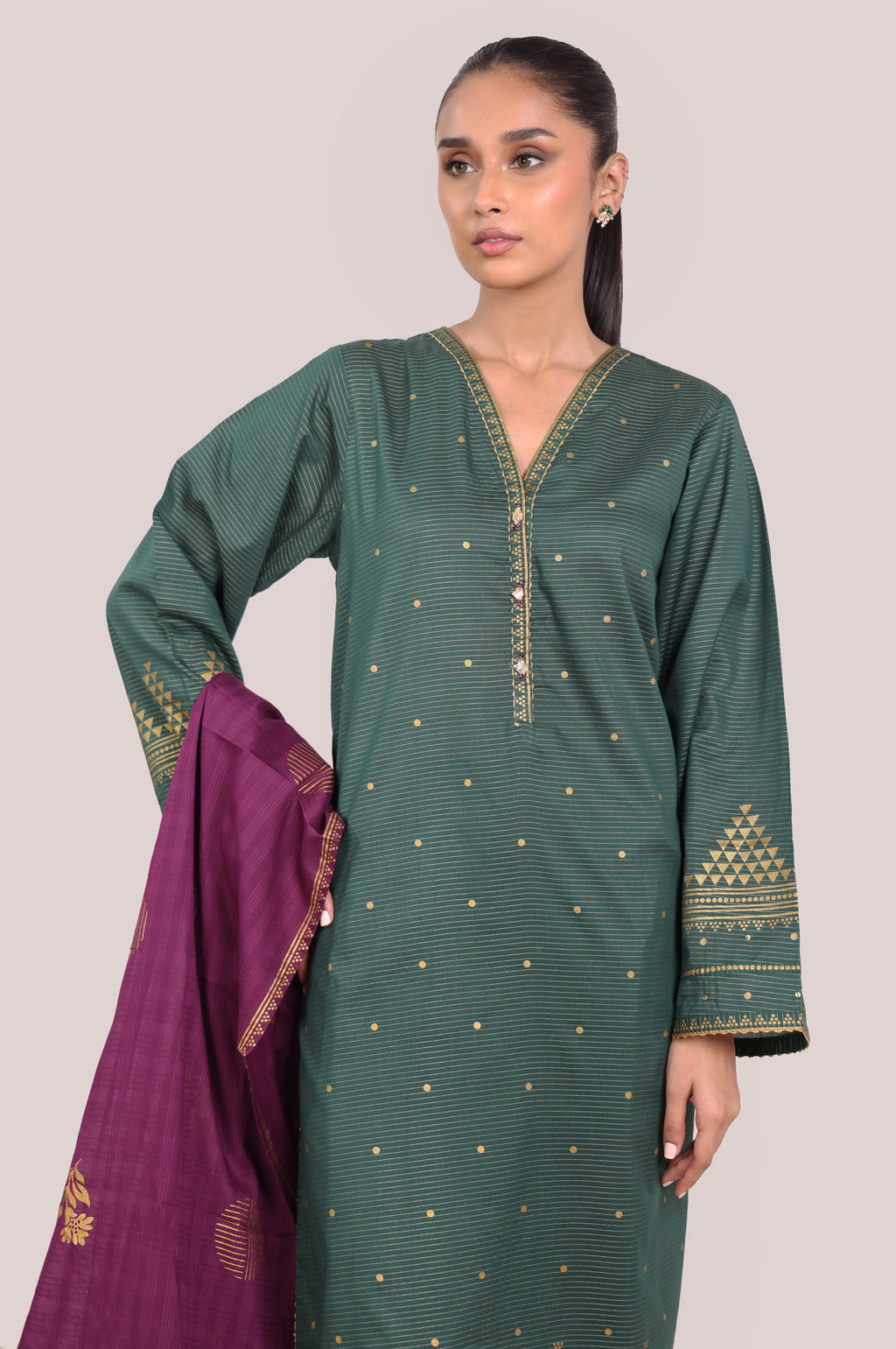 Stitched 3 Piece Paste Printed Dobby Mysuri Suit