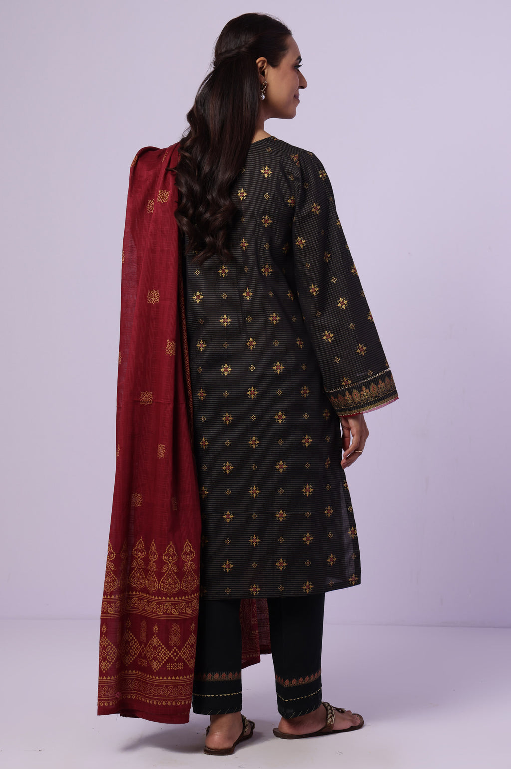 Stitched 3 Piece Paste Printed Dobby Mysuri Suit