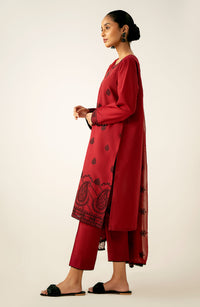 Stitched 3 Piece Embroidered Chikankari Suit