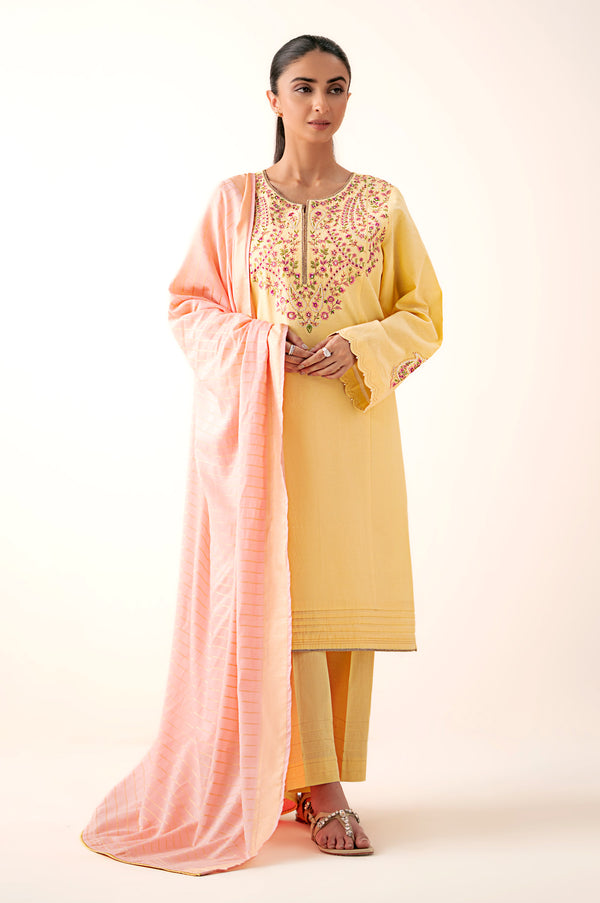 Stitched 3 Piece Embroidered Lawn Suit