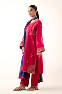 Stitched 3 Piece Embroidered Lawn Suit with Dobby Mysuri Lawn Dyed Dupatta