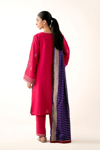 Stitched 3 Piece Embroidered Lawn Suit with Dobby Mysuri Lawn Dyed Dupatta