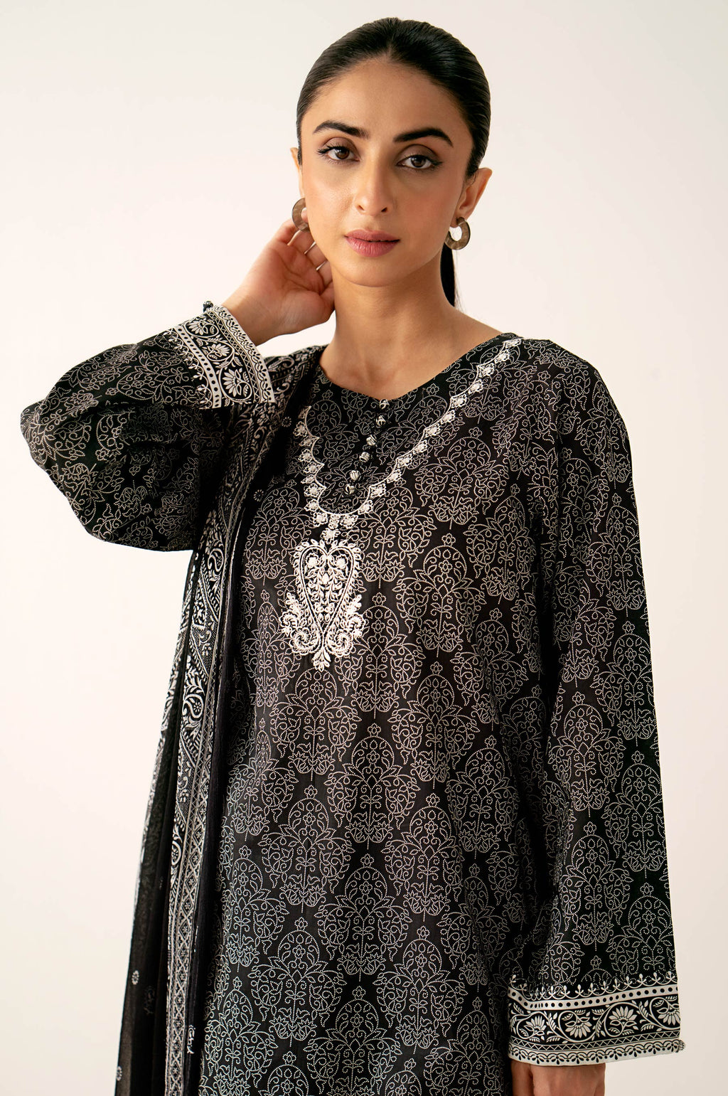 Stitched 3 Piece Embroidered Lawn Suit