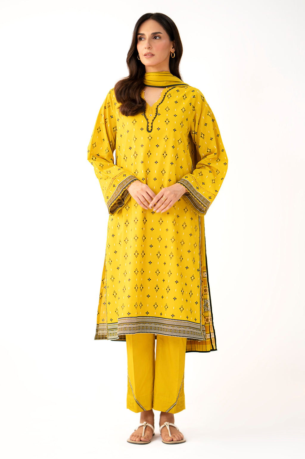 Stitched 3 Piece Printed Lawn Suit