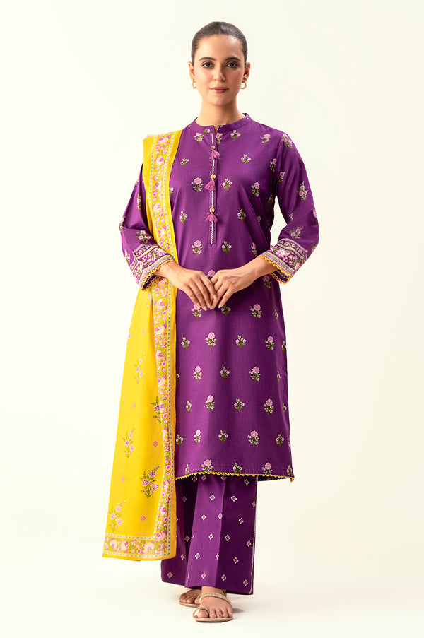 Stitched 3 Piece Printed Lawn Suit