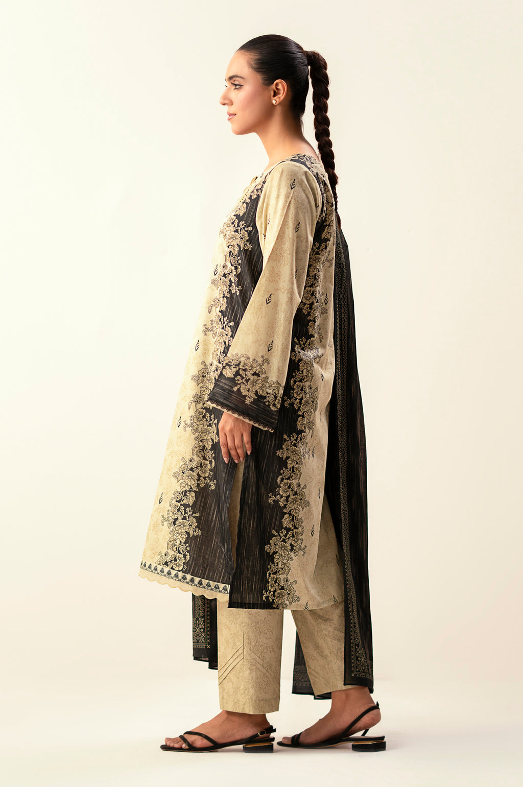 Stitched 3 Piece Printed Lawn Suit