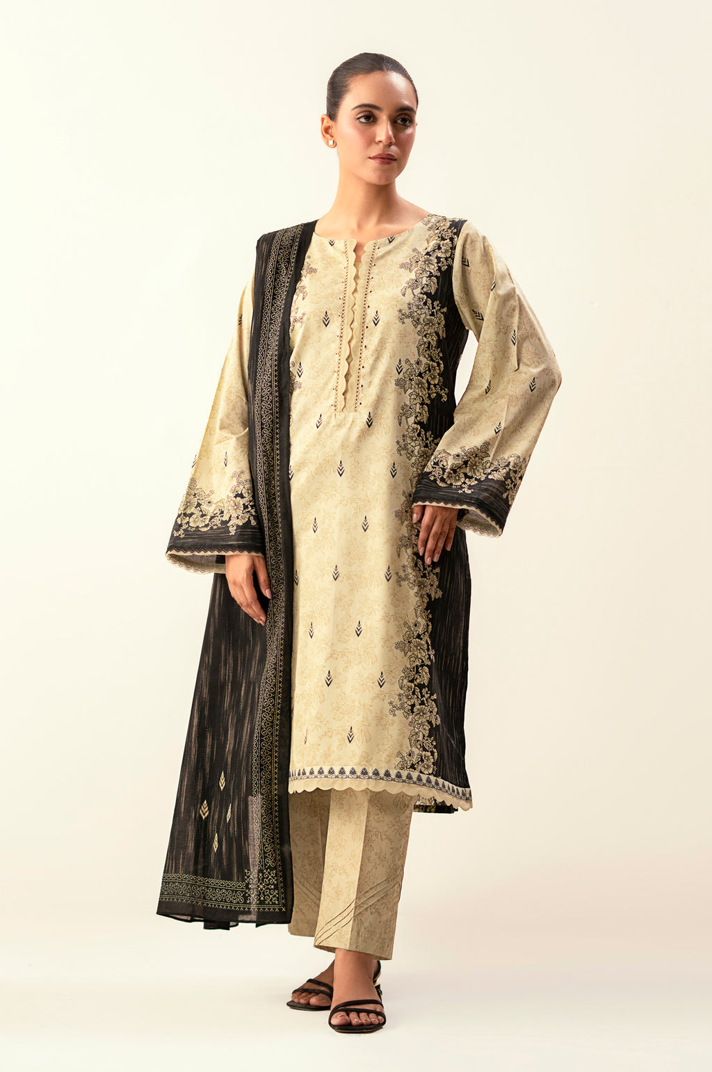 Stitched 3 Piece Printed Lawn Suit