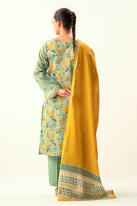 Stitched 3 Piece Printed Lawn Suit with Dyed Cambric Bottom