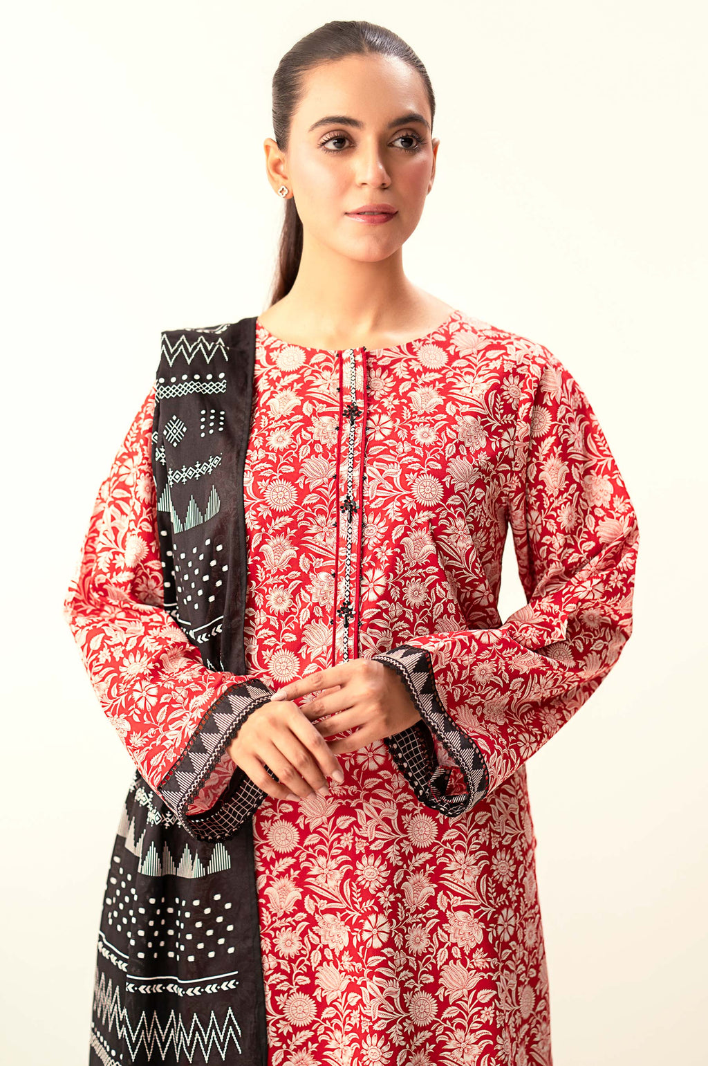 Stitched 3 Piece Printed Lawn Suit