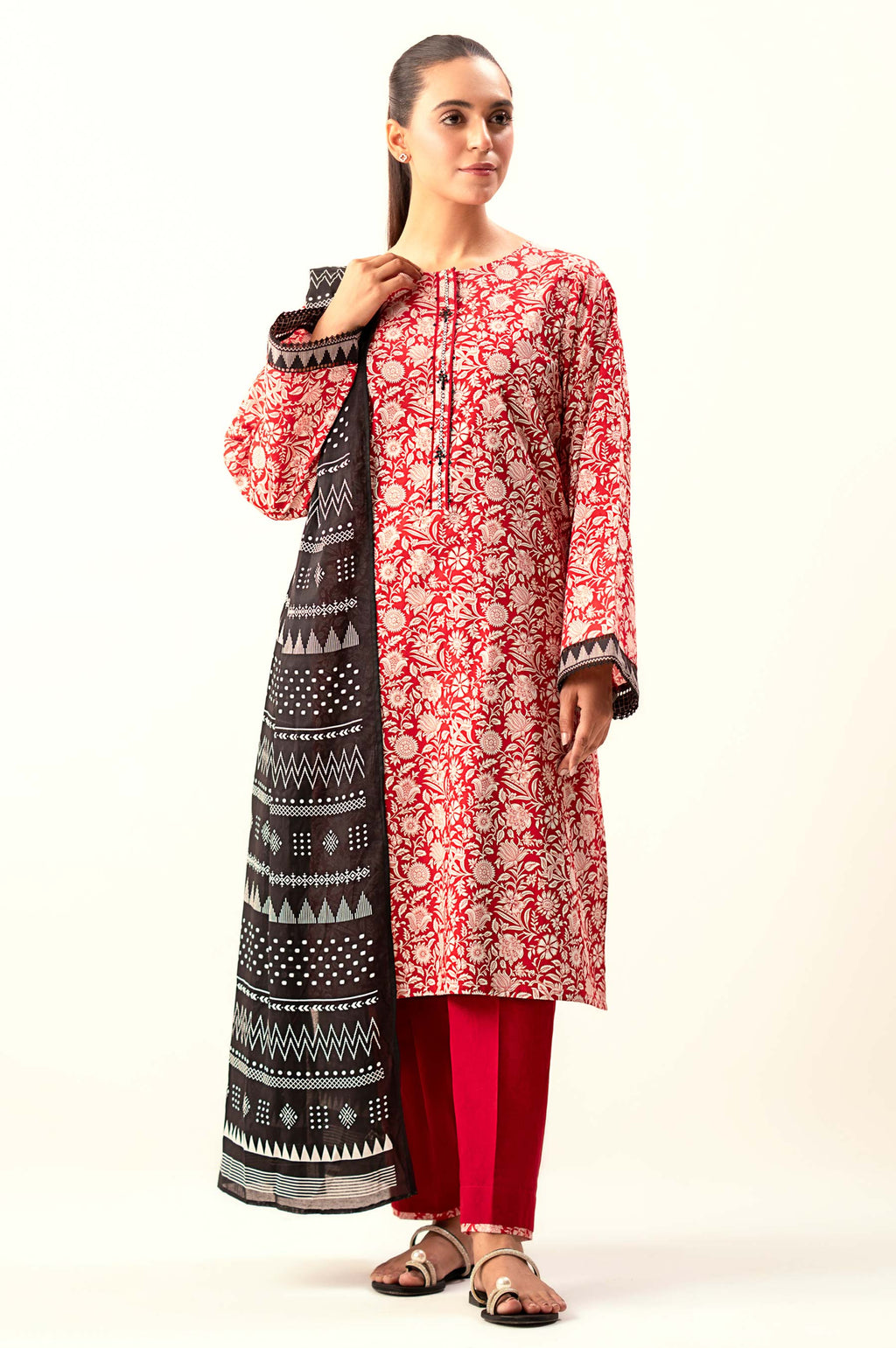 Stitched 3 Piece Printed Lawn Suit