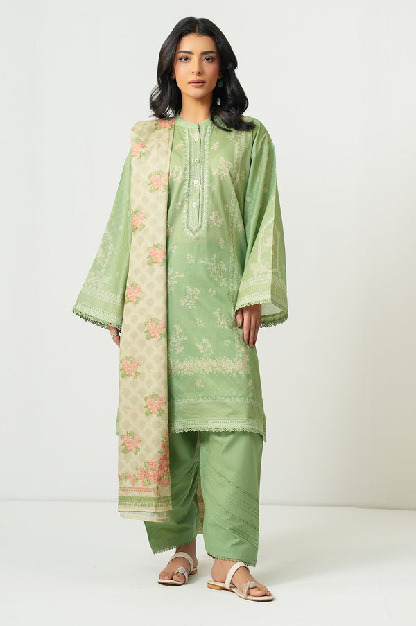 Stitched 3 Piece Printed Lawn Suit