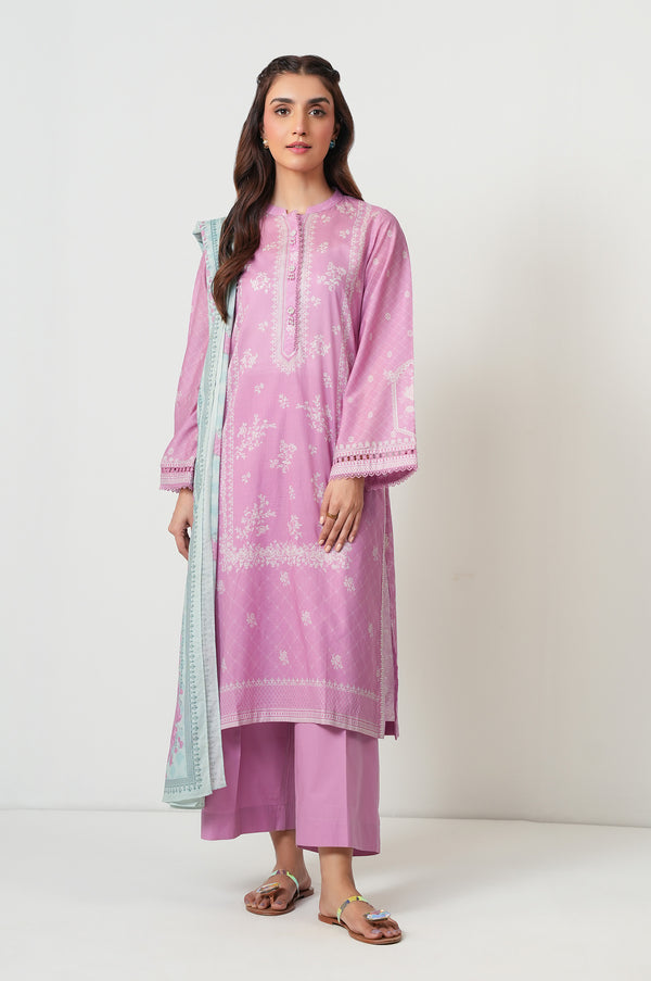 Stitched 3 Piece Printed Lawn Suit