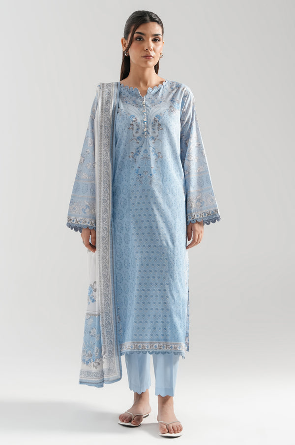 Stitched 3 Piece Printed Lawn Suit
